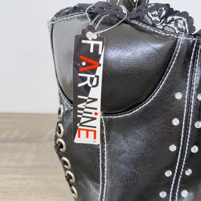 LOT 302B: Corset Purses - Black Far Nine w/ Tag & White w/ Pink Lace