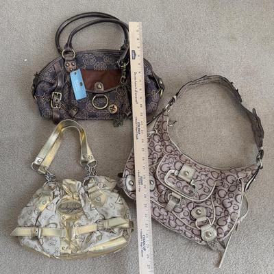 LOT 303B: Y2K Fashion Bags - Guess, Gold Color Baby Girl & Kathy Van Zeeland w/ Tag