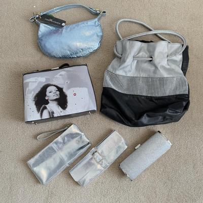 LOT 304B: Glitzy Purse & Clutch Collection - Pink Garden w/ Tag, Glitter Clutch & More