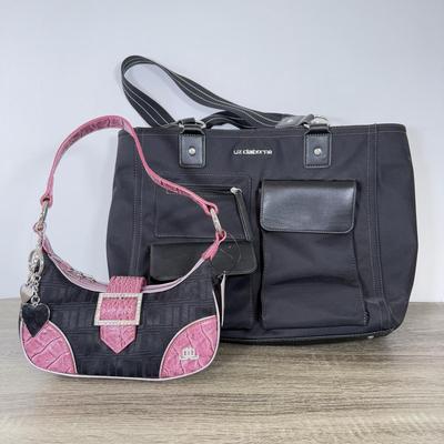 LOT 305B: Pink & Black Jennifer Lopez JLo Purse w/ Tag & Black Liz Claiborne Hand Bag