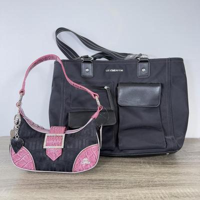 LOT 305B: Pink & Black Jennifer Lopez JLo Purse w/ Tag & Black Liz Claiborne Hand Bag
