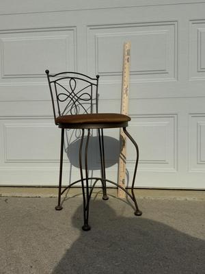 LOT 313A: Vintage Phil Prentice Lion Print & Small Metal Frame Chair