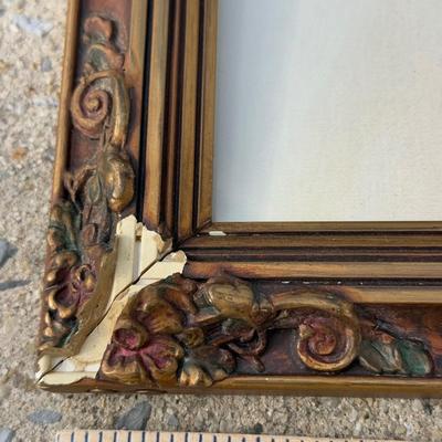 LOT 313A: Vintage Phil Prentice Lion Print & Small Metal Frame Chair