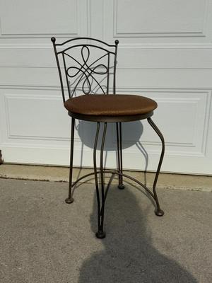 LOT 313A: Vintage Phil Prentice Lion Print & Small Metal Frame Chair