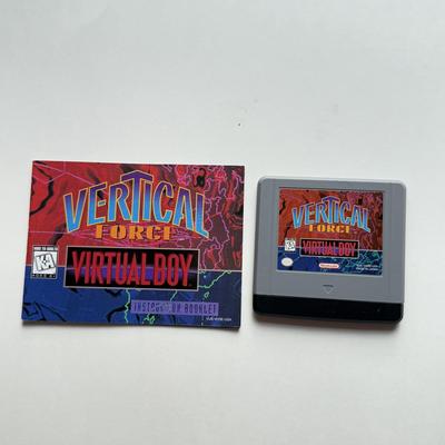 LOT 315B: Nintendo Virtual Boy Game Cartridges w/ Instruction Booklets - Vertical Force, Teleroboxer, Galactic Pinball & Red Alarm