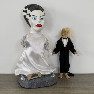 LOT 316B: Gemmy Universal Studios Monsters Animated Bride of Frankenstein & 1990s Crypt Keeper Action Figure