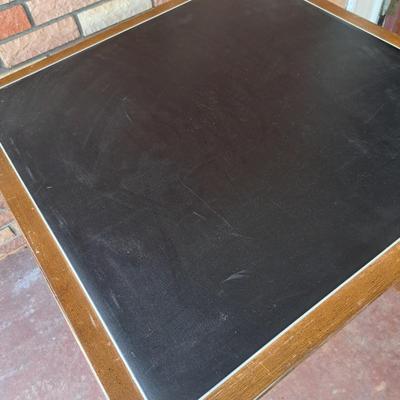 Vintage Wood & Naugahyde Card Table (BD-SD)