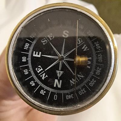 Two Vintage Wooden Canes W/Compass & Secret Compartment (BD-SD)