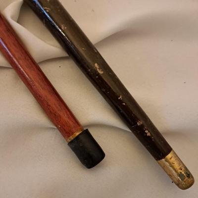 Two Vintage Wooden Canes W/Compass & Secret Compartment (BD-SD)