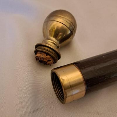 Two Vintage Wooden Canes W/Compass & Secret Compartment (BD-SD)
