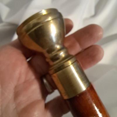 Two Vintage Wooden Canes W/Compass & Secret Compartment (BD-SD)