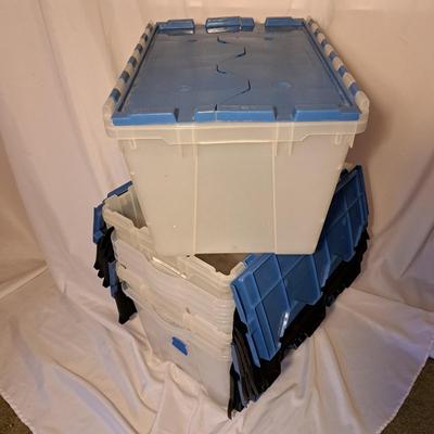 Seven HDP Blue & Black Storage Containers (BD-SD)