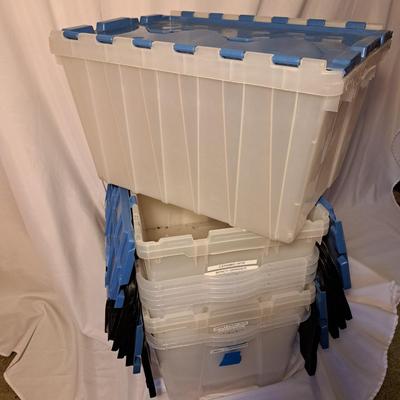 Seven HDP Blue & Black Storage Containers (BD-SD)