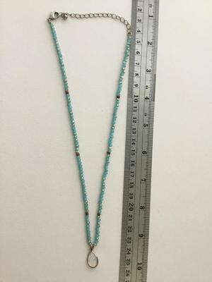 Light blue beaded fashion necklace