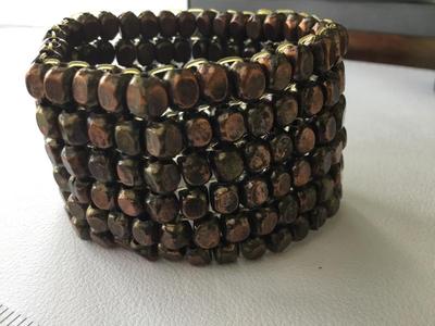 Bronze tone stretchy fashion bracelet