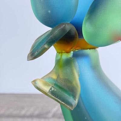 LOT 1D: Vintage Murano Seguso Uranium Art Glass Dog Sculpture *condition issue*