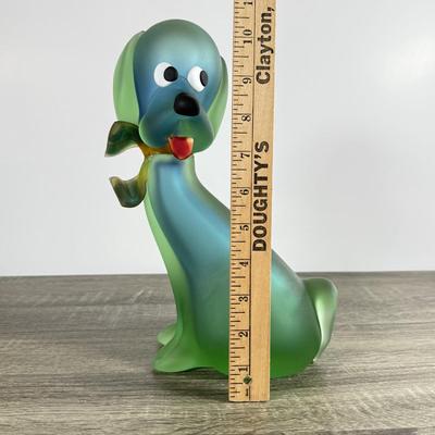 LOT 1D: Vintage Murano Seguso Uranium Art Glass Dog Sculpture *condition issue*