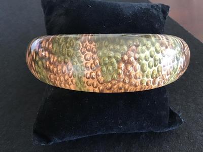 Clear Bracelet with Copper and Green