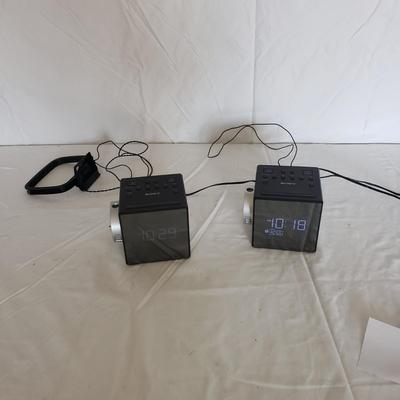 Two Sony AM/FM Projected Clock Radios (B3-KD)