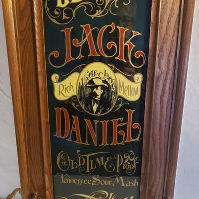 Jack Daniels Advertisement Framed with Brass Hooks (B3-KD)