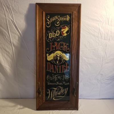 Jack Daniels Advertisement Framed with Brass Hooks (B3-KD)