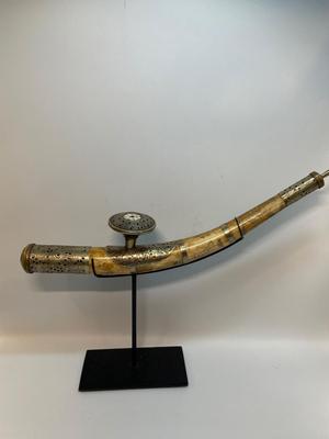 Vintage Bone Opium Pipe with stand