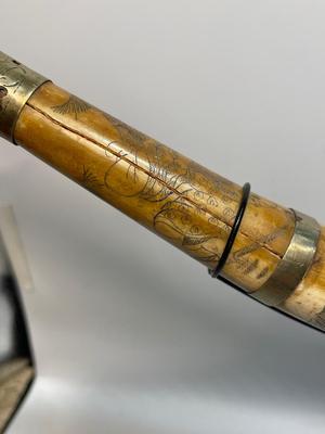 Vintage Bone Opium Pipe with stand