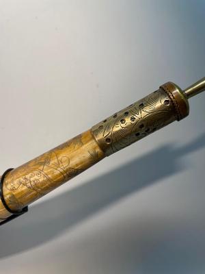 Vintage Bone Opium Pipe with stand