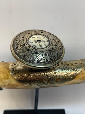 Vintage Bone Opium Pipe with stand