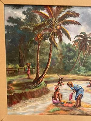 Louis Agenor painting on canvas
