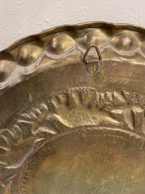 MCM Moroccan Brass Pie Crust Edge Elephant Coffee Table