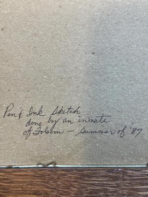Pen & Ink Drawing by Folsom Prison Inmate