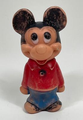 Vintage 60s Mickey Mouse Blow Mold Doll Toy Figure 5.75" Walt Disney Productions