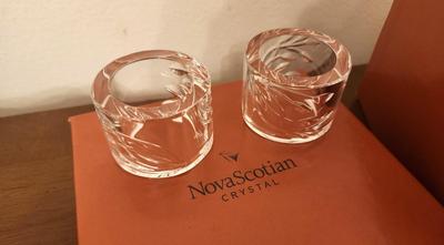 Lot #118 Nova Scotian Crystal in Box - set of 4 crystal napkin rings