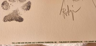 Lot #121 1996 New Orleans Jazz Fest Poster - Artists Proof with Remarque - double signed by Rodrigue