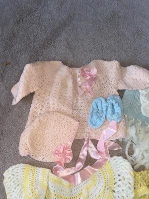 HAND CROCHETED AND KNITTED BABY CLOTHES