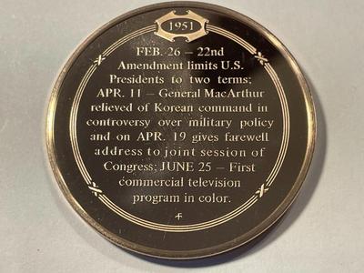 1951 GENERAL MACARTHUR GIVES FAREWELL ADDRESS FRANKLIN MINT PROOF BRONZE MEDAL (MEDAL #110). FREE DOMESTIC SHIPPING.