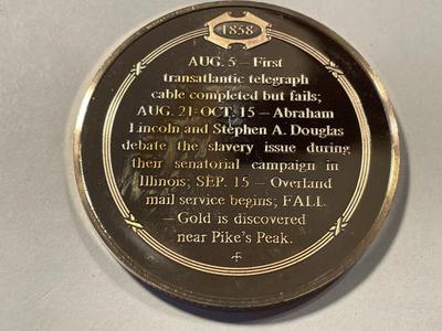 1858 LINCOLN-DOUGLAS DEBATES FRANKLIN MINT PROOF BRONZE MEDAL (MEDAL #113). FREE DOMESTIC SHIPPING