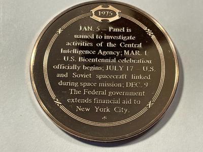 1975 AMERICA'S BICENTENNIAL A REDEDICATION FRANKLIN MINT PROOF BRONZE MEDAL (MEDAL #112). FREE DOMESTIC SHIPPING