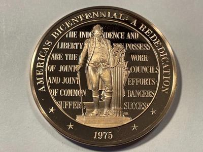 1975 AMERICA'S BICENTENNIAL A REDEDICATION FRANKLIN MINT PROOF BRONZE MEDAL (MEDAL #112). FREE DOMESTIC SHIPPING