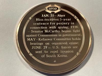 1950 U.S. ENTERS KOREAN WAR FRANKLIN MINT PROOF BRONZE MEDAL (MEDAL #115). FREE DOMESTIC SHIPPING