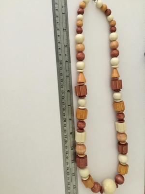Wooden type beaded statement necklace