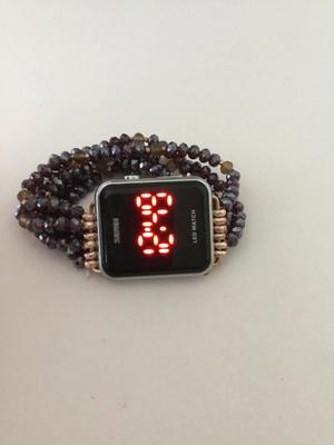 Led beaded stretchy fashion watch
