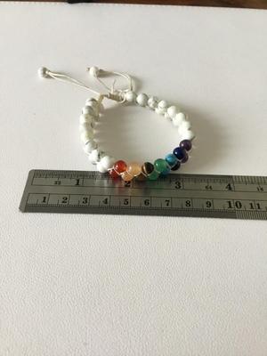 Colorful howlite stone beaded adjustable bracelet