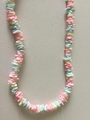 Vintage cotton candy colored quartz type fashion necklace
