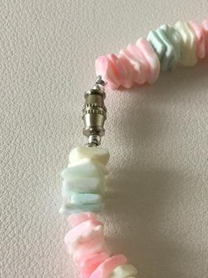 Vintage cotton candy colored quartz type fashion necklace