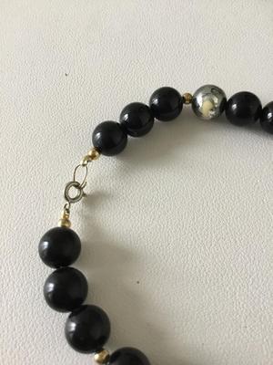 Beautiful statement black beaded necklace