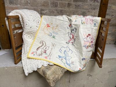 Doll bed and baby blankets