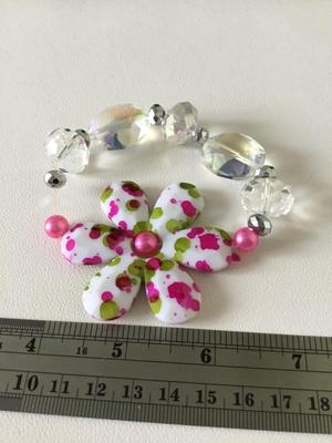 Clear beaded stretchy statement bracelet