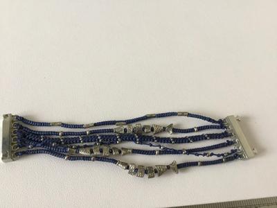 Beautiful blue fish beaded magnetic vintage bracelet